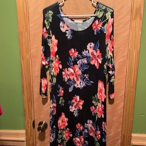 Reb & J black with roses dress